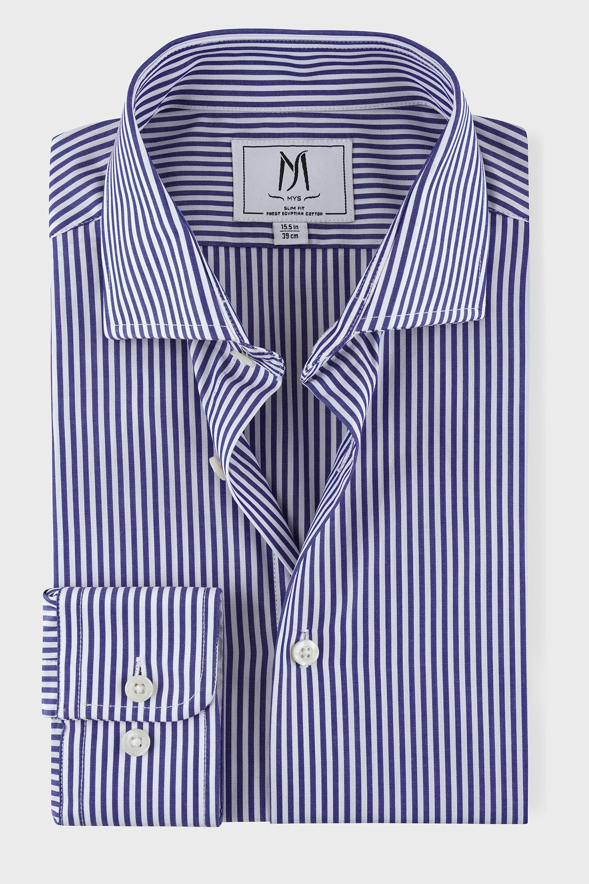 Striped Poplin Cutaway Shirt - Slim Fit