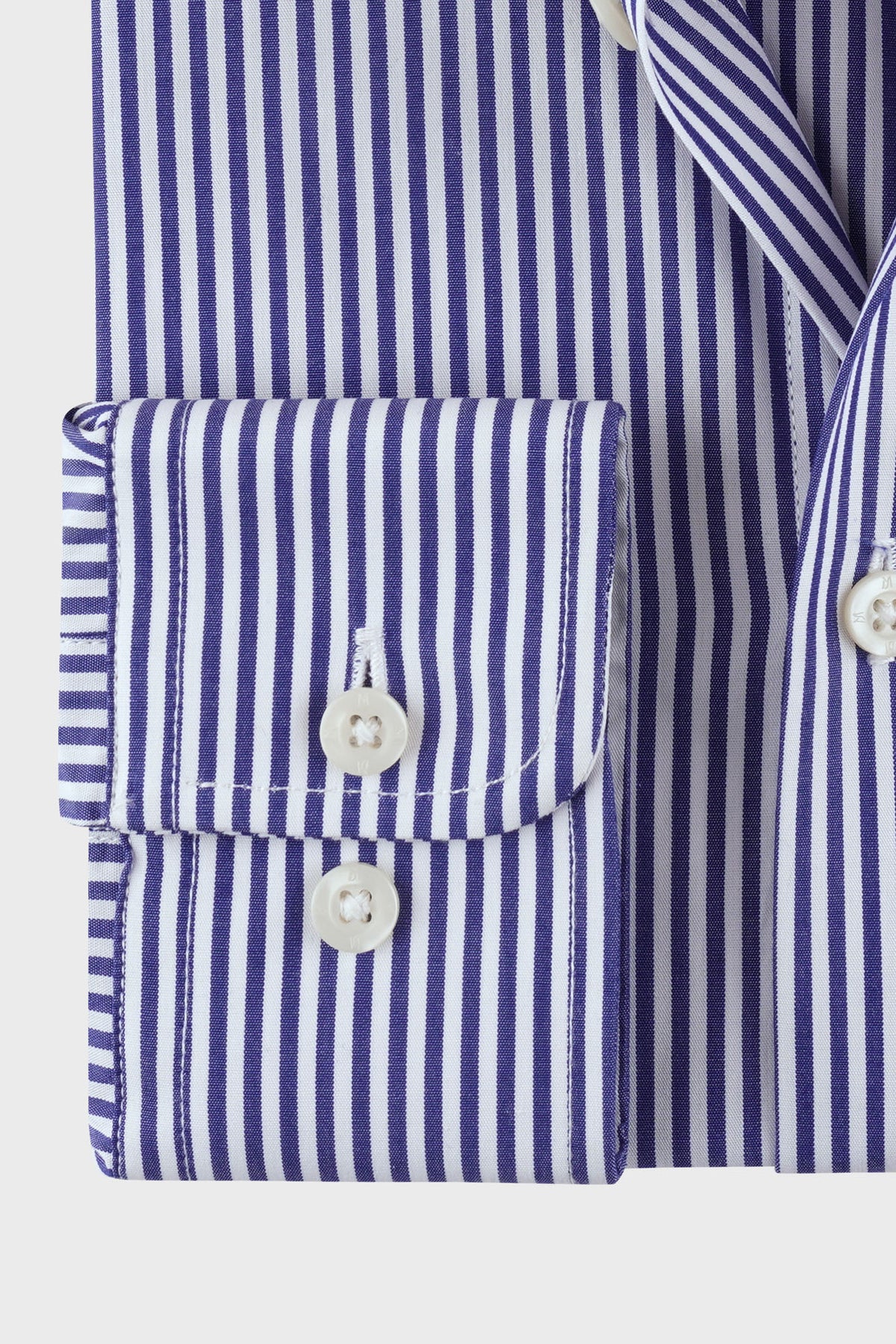 Striped Poplin Cutaway Shirt - Slim Fit