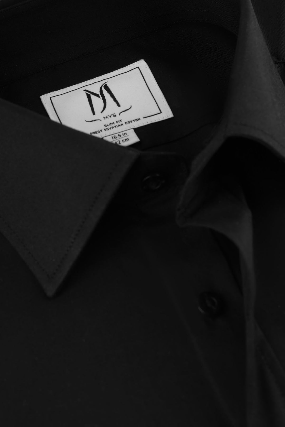 Black Poplin Stretch Shirt - Slim Fit